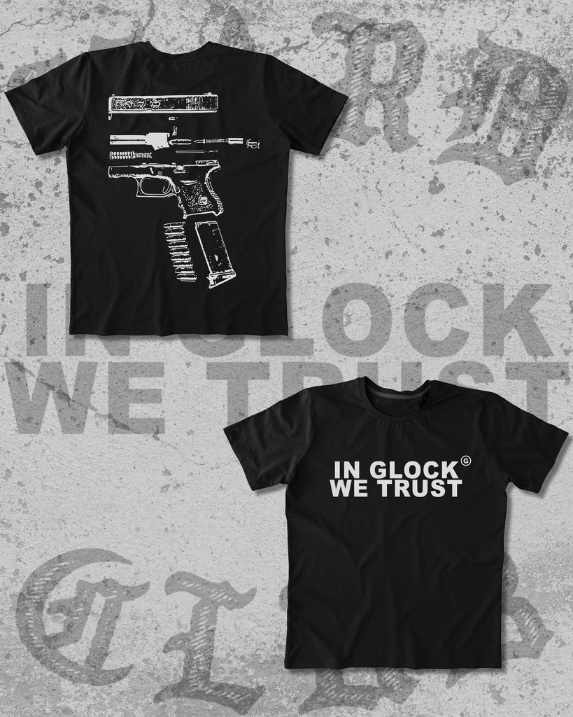 ФУТБОЛКА ЧЕРНЫЙ ГЛОК БЕЛЫЙ_результат Футболка IN GLOCK WE TRUST - Зображення 1