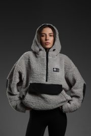 Худі HATE CULT SHERPA HOODIE GREY - Зображення 3